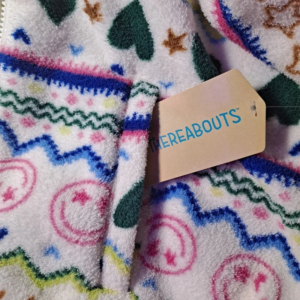 Thereabouts Girls Sherpa Jacket Soft Colorful Happy Girls XL 16